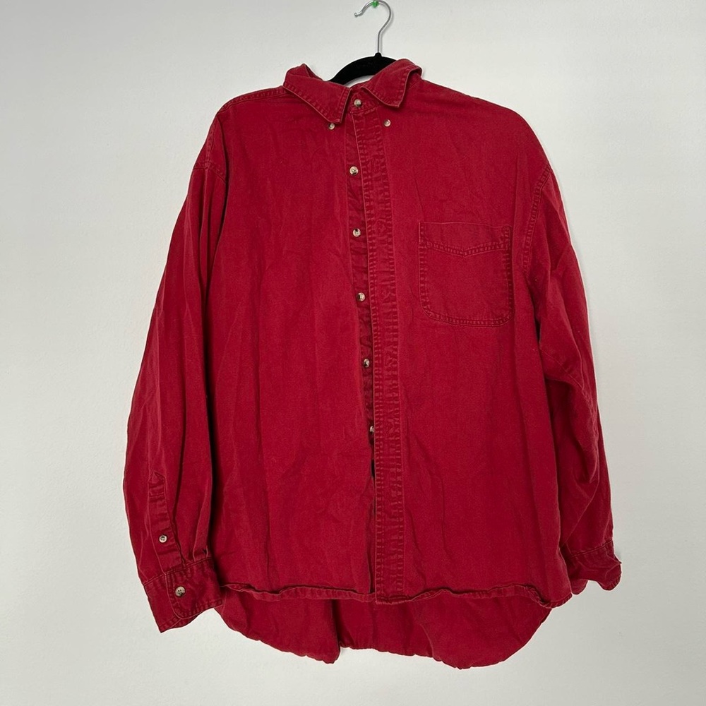 vintage red casual button down